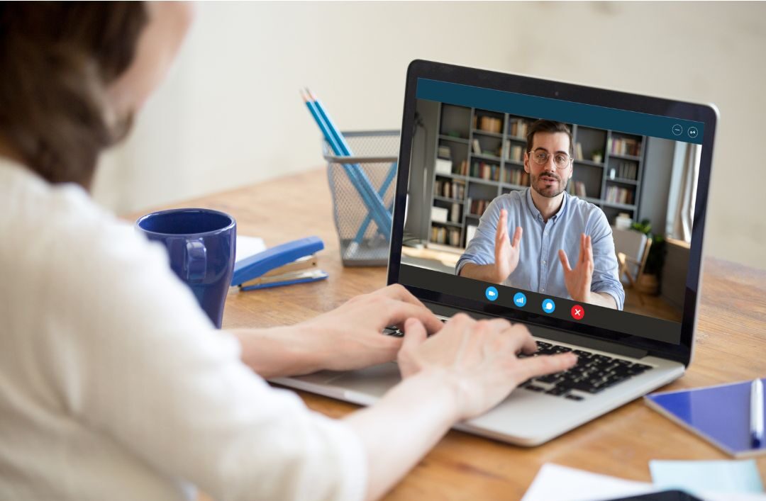 Recruiter conducting a candidate interview as the first impression of a startup.