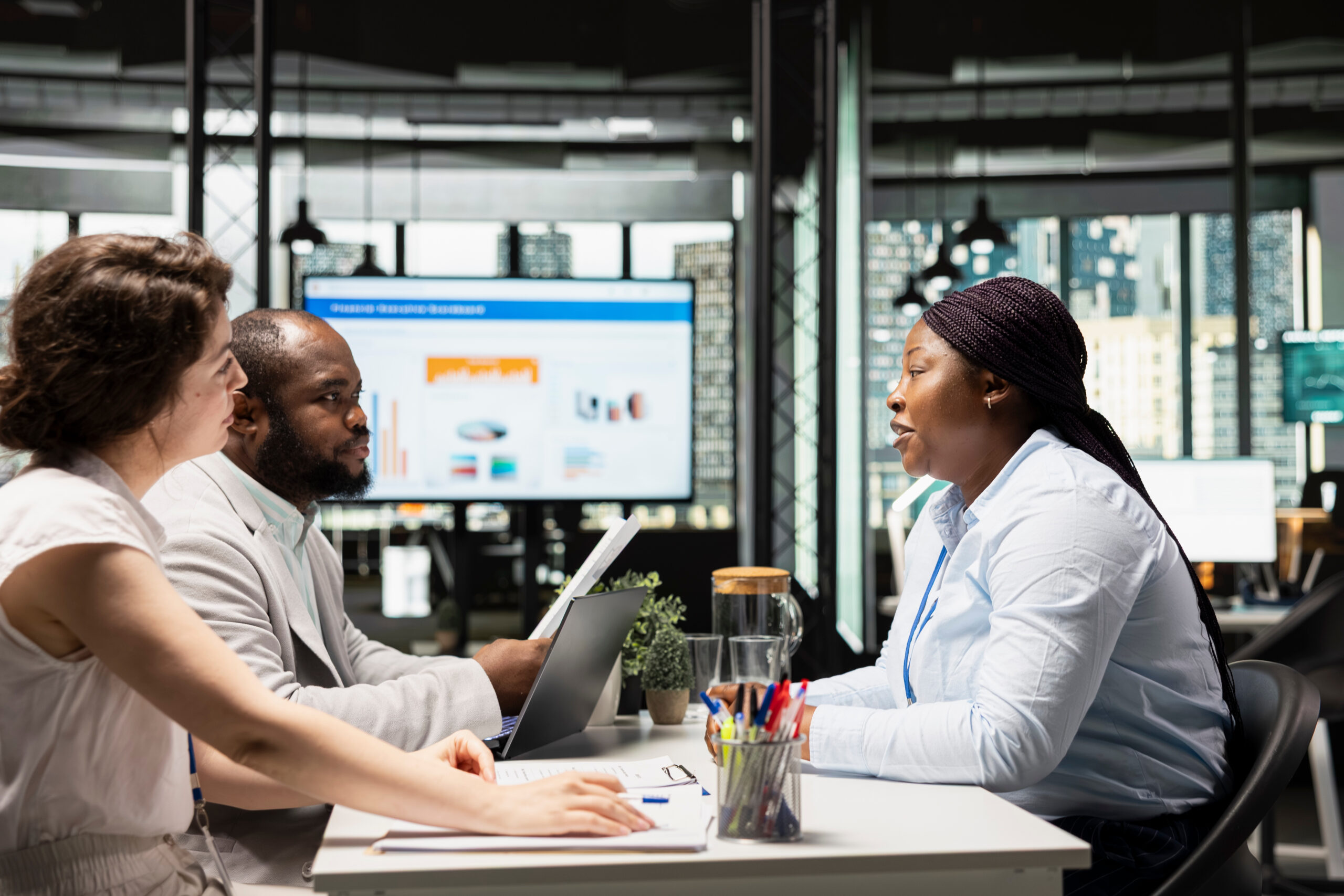 Executive interview panel conducting structured candidate evaluation to maintain hiring standards during rapid growth.