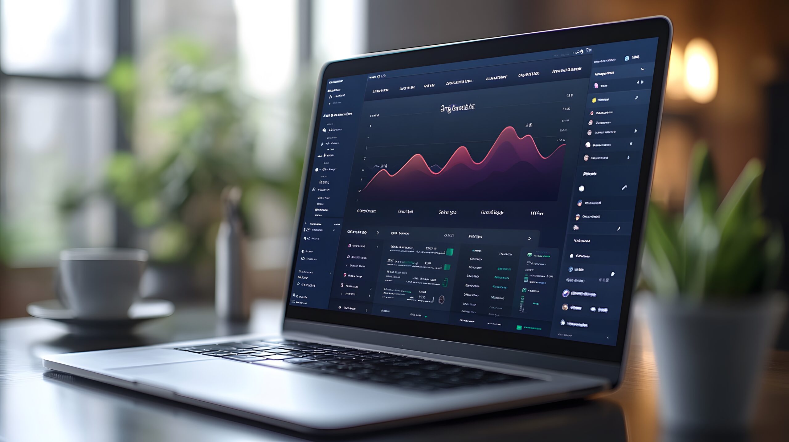 Close-up of an applicant tracking system dashboard displaying candidate pipeline stages and recruitment analytics on a laptop screen.