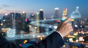 Career path diagram showing multiple non-linear routes to professional success