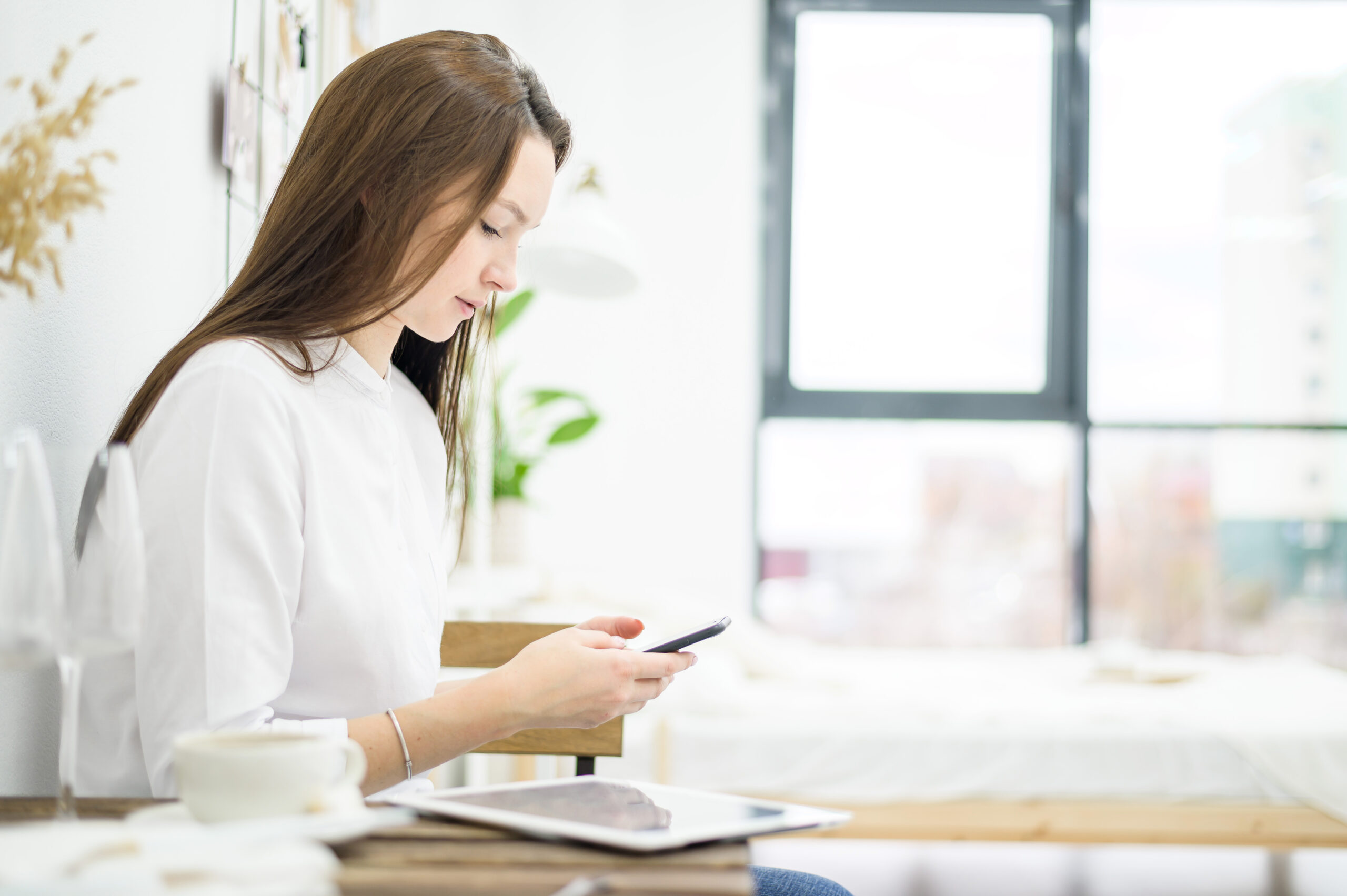 Mid level employee at work.